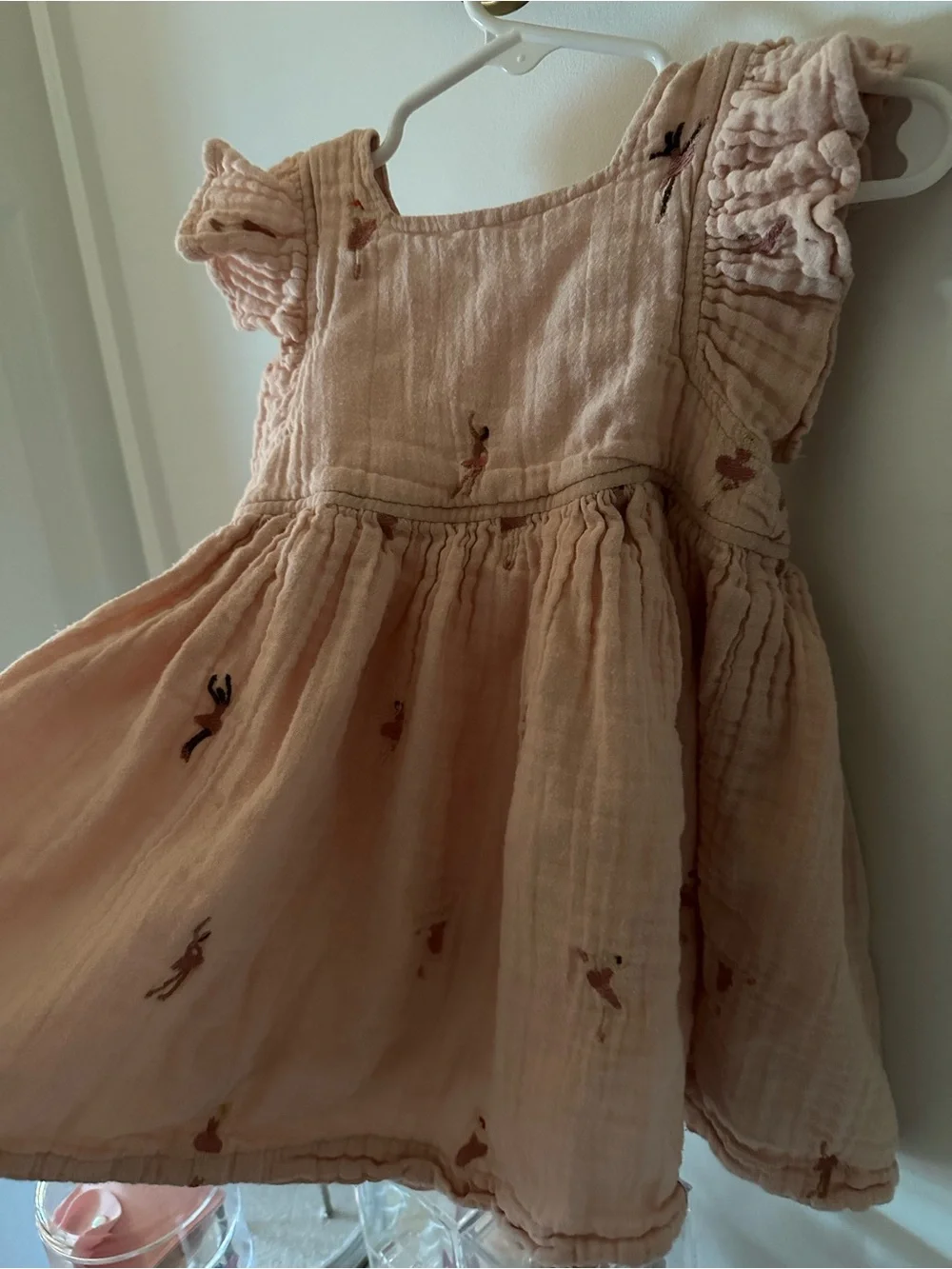 Pink Chicken Ballerina Embroidery Elsie Dress